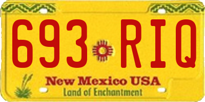 NM license plate 693RIQ