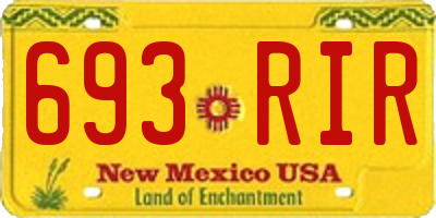 NM license plate 693RIR