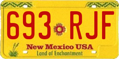 NM license plate 693RJF