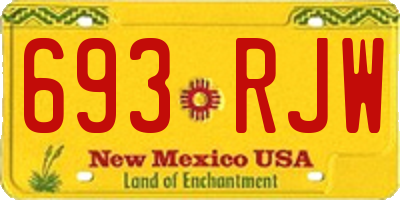 NM license plate 693RJW