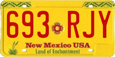 NM license plate 693RJY