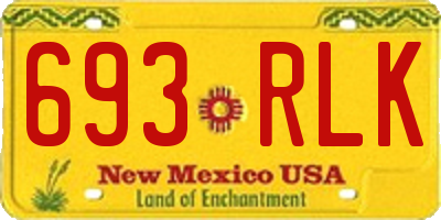 NM license plate 693RLK