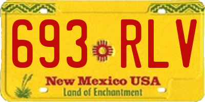 NM license plate 693RLV