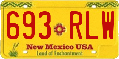 NM license plate 693RLW