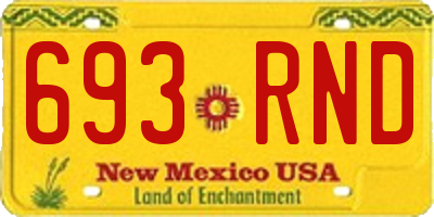 NM license plate 693RND