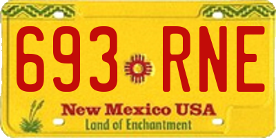 NM license plate 693RNE