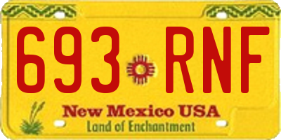 NM license plate 693RNF