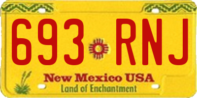 NM license plate 693RNJ