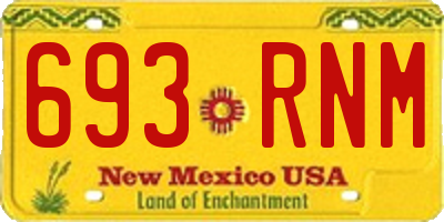 NM license plate 693RNM