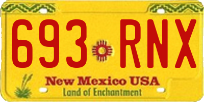NM license plate 693RNX
