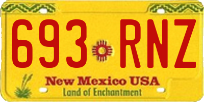 NM license plate 693RNZ
