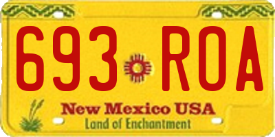 NM license plate 693ROA