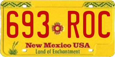 NM license plate 693ROC