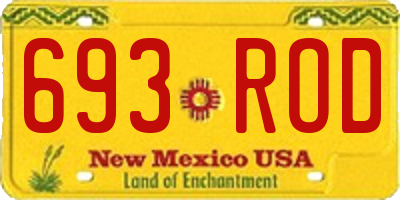 NM license plate 693ROD