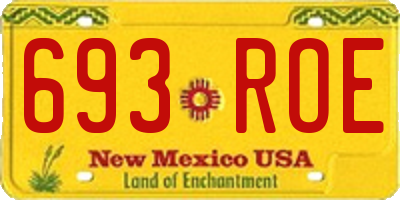 NM license plate 693ROE