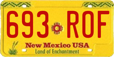 NM license plate 693ROF