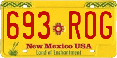 NM license plate 693ROG