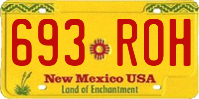 NM license plate 693ROH