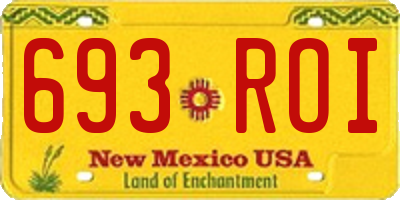 NM license plate 693ROI