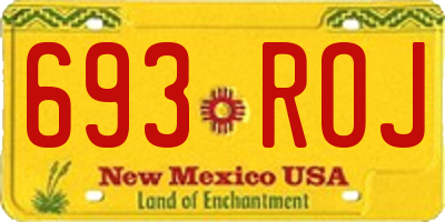 NM license plate 693ROJ