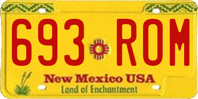 NM license plate 693ROM