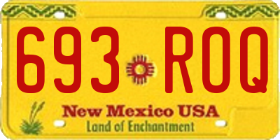 NM license plate 693ROQ