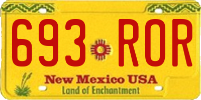 NM license plate 693ROR