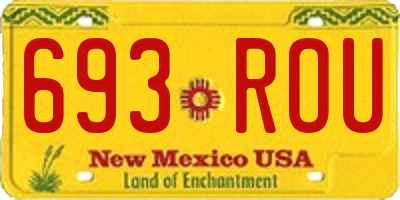 NM license plate 693ROU