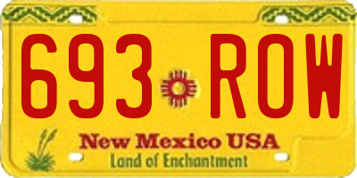 NM license plate 693ROW