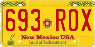 NM license plate 693ROX