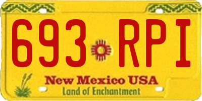 NM license plate 693RPI