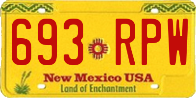 NM license plate 693RPW