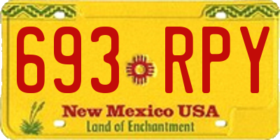 NM license plate 693RPY