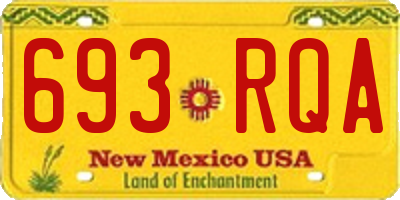 NM license plate 693RQA
