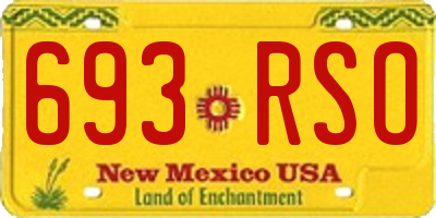 NM license plate 693RSO