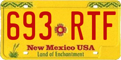 NM license plate 693RTF