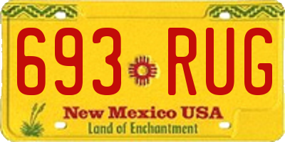 NM license plate 693RUG