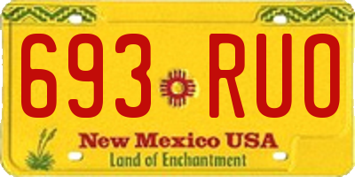 NM license plate 693RUO