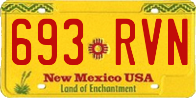 NM license plate 693RVN