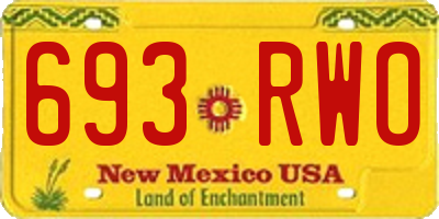 NM license plate 693RWO