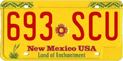 NM license plate 693SCU