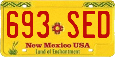 NM license plate 693SED