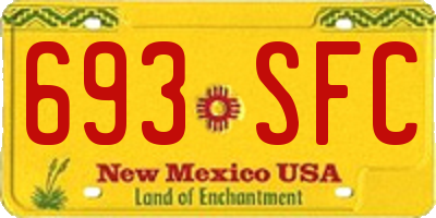 NM license plate 693SFC