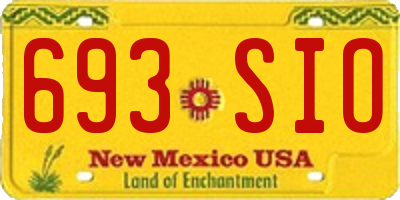 NM license plate 693SIO