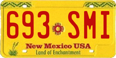 NM license plate 693SMI