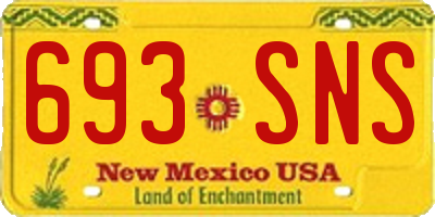 NM license plate 693SNS