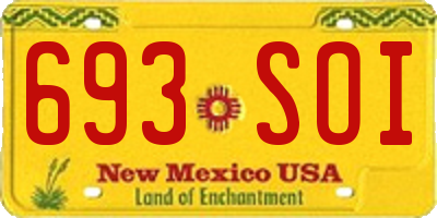 NM license plate 693SOI