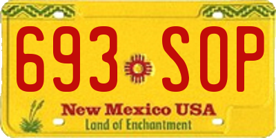 NM license plate 693SOP