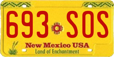 NM license plate 693SOS