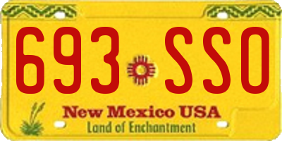 NM license plate 693SSO